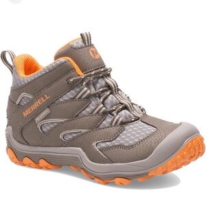 Merrell Kids' shamelon hiking boots gray Orange 2M leather waterproof outdoor